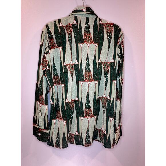 VTG Kmart Arnel Triace button dwn Pointed collared disco shirt 60s/70s Christmas - Picture 3 of 5
